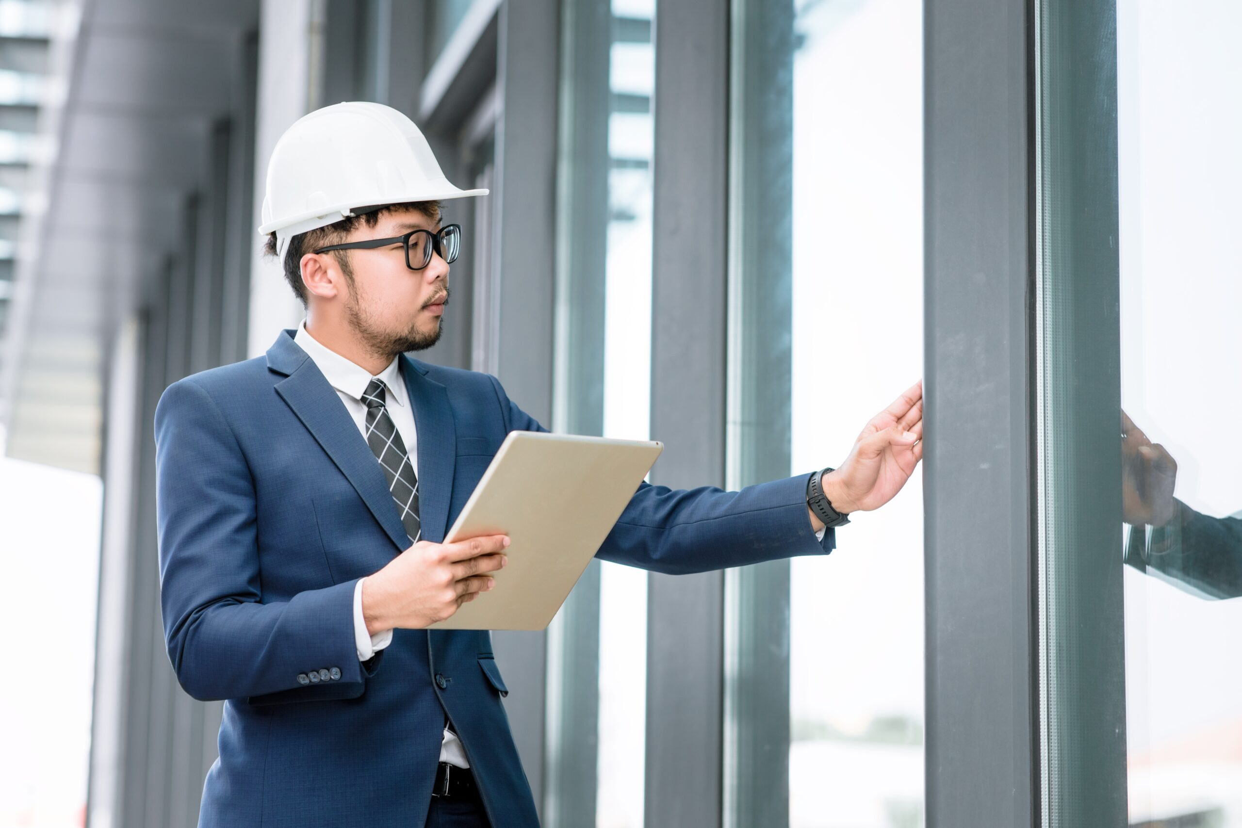 Property Inspector doing an inspection on a block of flats